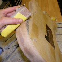Fender 62 Reissue Fotoflame Strat sanding off the photo film residue&nbsp;&copy;&nbsp;2026&nbsp;Guitar Angel