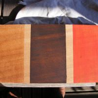 Testing Rothko and frost's grainfillers, natural, walnut and red &nbsp;&copy;&nbsp;2026&nbsp;Guitar Angel